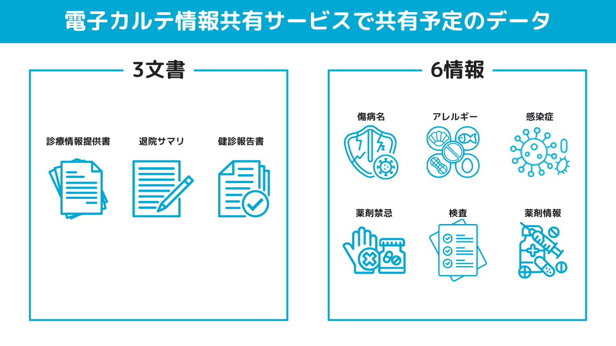 電子カルテ情報共有サービスで共有予定のデータ